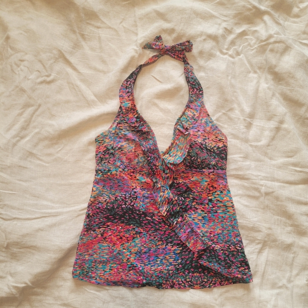 SPANX Love Your Assets Colorful Women's Swim Top - Size Medium